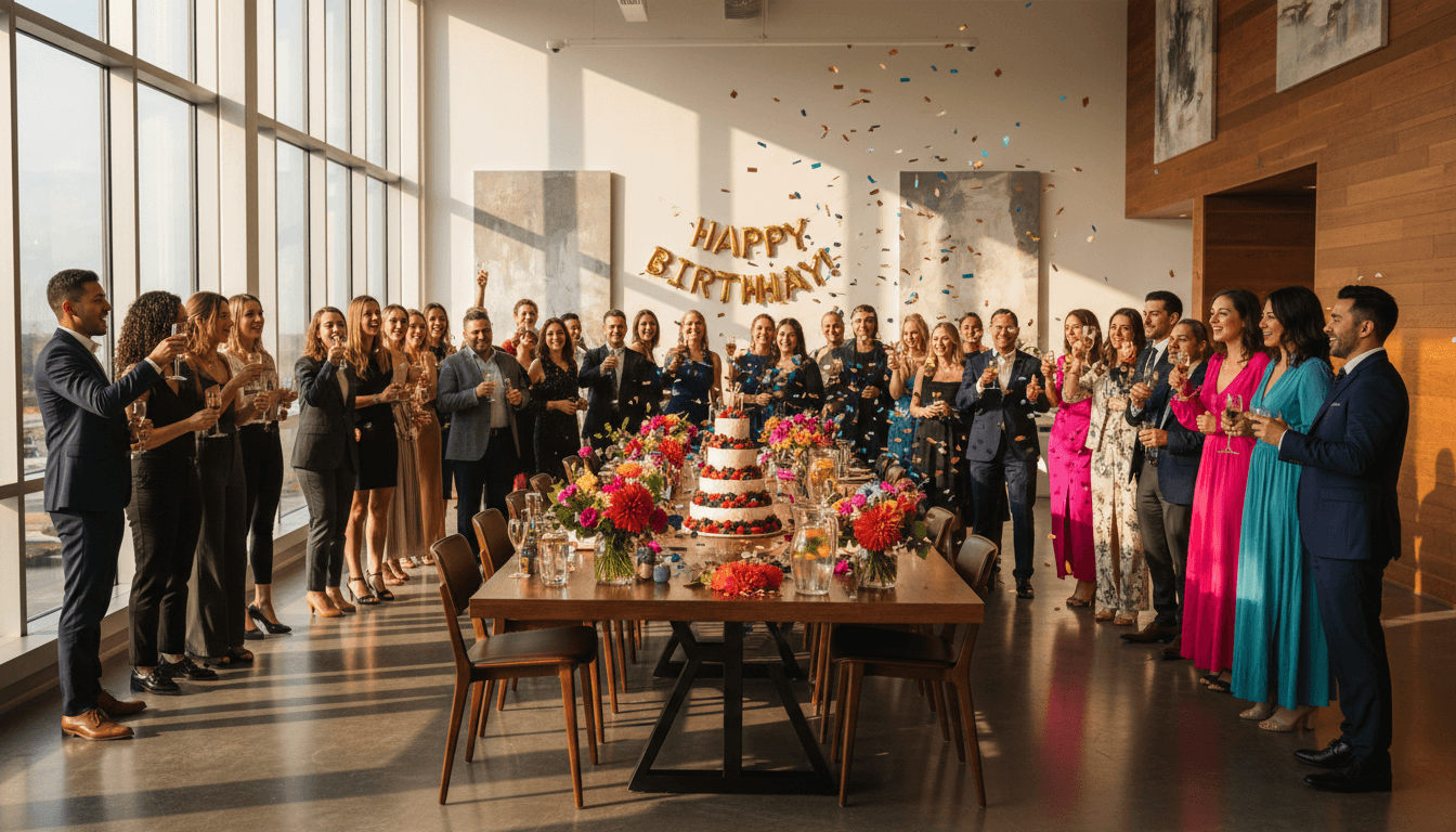 Guests toasting at a festive private celebration